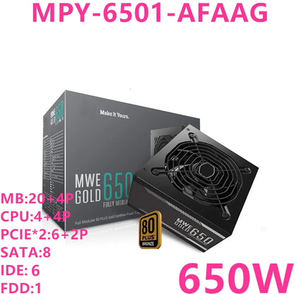 New Original PSU For Cooler Master MWE GOLD 650 Full Module 2080 Game Host Power Supply 650W Power Supply MPY-6501-AFAAG