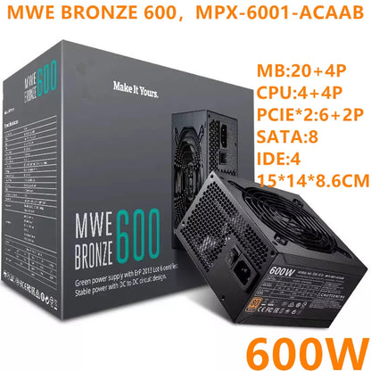 New Original PSU For Cooler Master MWE BRONZE 600 Game Mute Power Supply 500W 600W Power Supply MPX-6001-ACAAB MPX-5001-ACAAB