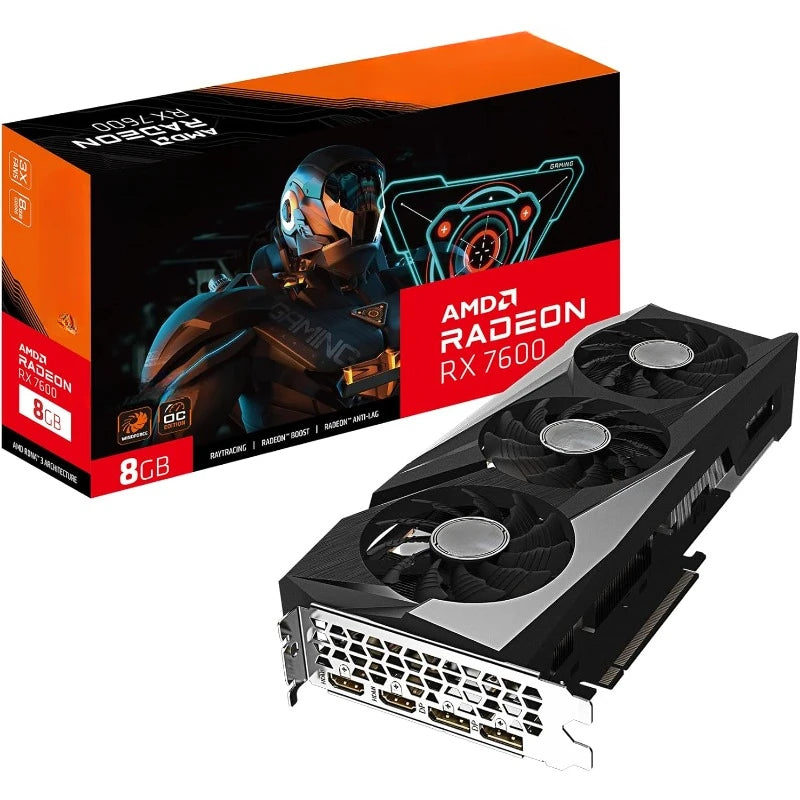 GV-R76GAMING OC-8GD Radeon RX 7600 Gaming OC 8G Graphics Card, 3X WINDFORCE Fans 8GB 128-bit GDDR6, Video Card，home.