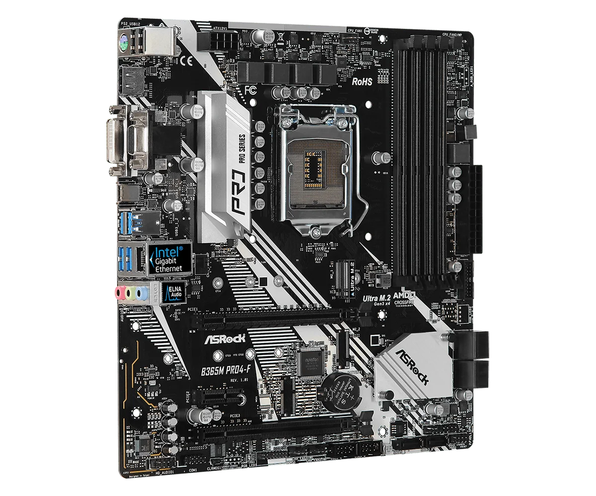 ASRock B365M Pro4-F Motherboard Intel B365 DDR4 LGA 1151 Supports i7-9700KF i5-9600 i5-8400 i3-8100 i9-9900K cpu