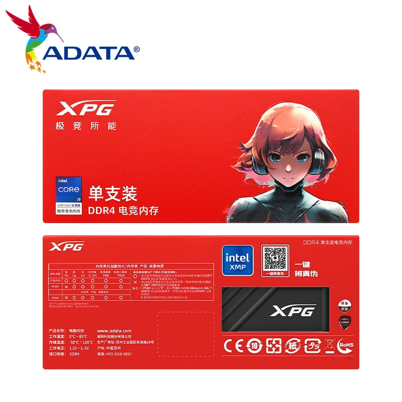 ADATA XPG D35G DDR4 RGB Memory Module Black 3200MHz 3600MHz 8GB 16GB Single U-DIMM Heatsink Gaming Memoria RAM for Desktop