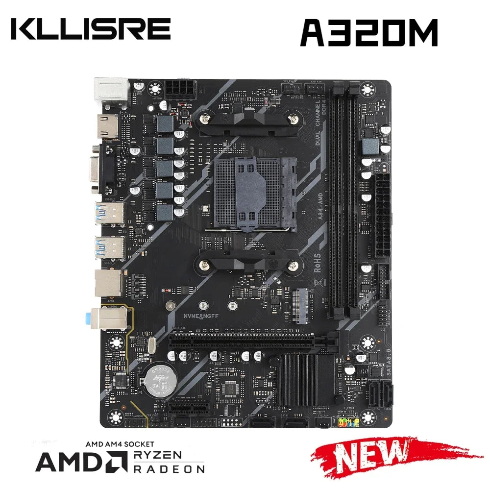 Kllisre A320 kit AMD Ryzen R5 2600 cpu DDR4 16GB 3200MHz memory a320m motherboard