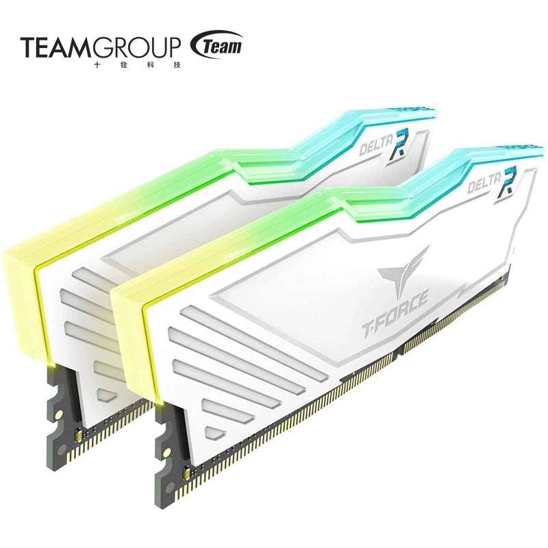 TEAMGROUP T-Force Delta RGB DDR4 8GB 16GB 3200MHz CL16 3600MHz CL18  Desktop Gaming Memory Ram - WHITE / BLACK