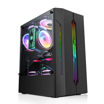 Power Train ES280 Desktop Computer Case RGB Colorful Light Bar ATX Motherboard Competitive Game Chassis For 240 Water-Cooler