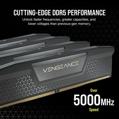 CORSAIR VENGEANCE DDR5 RAM 16GB 32GB 5200MHz 6000MHz 6400MHz 96GB(48G*2) Intel XMP ICUE Compatible Computer Memory - Black