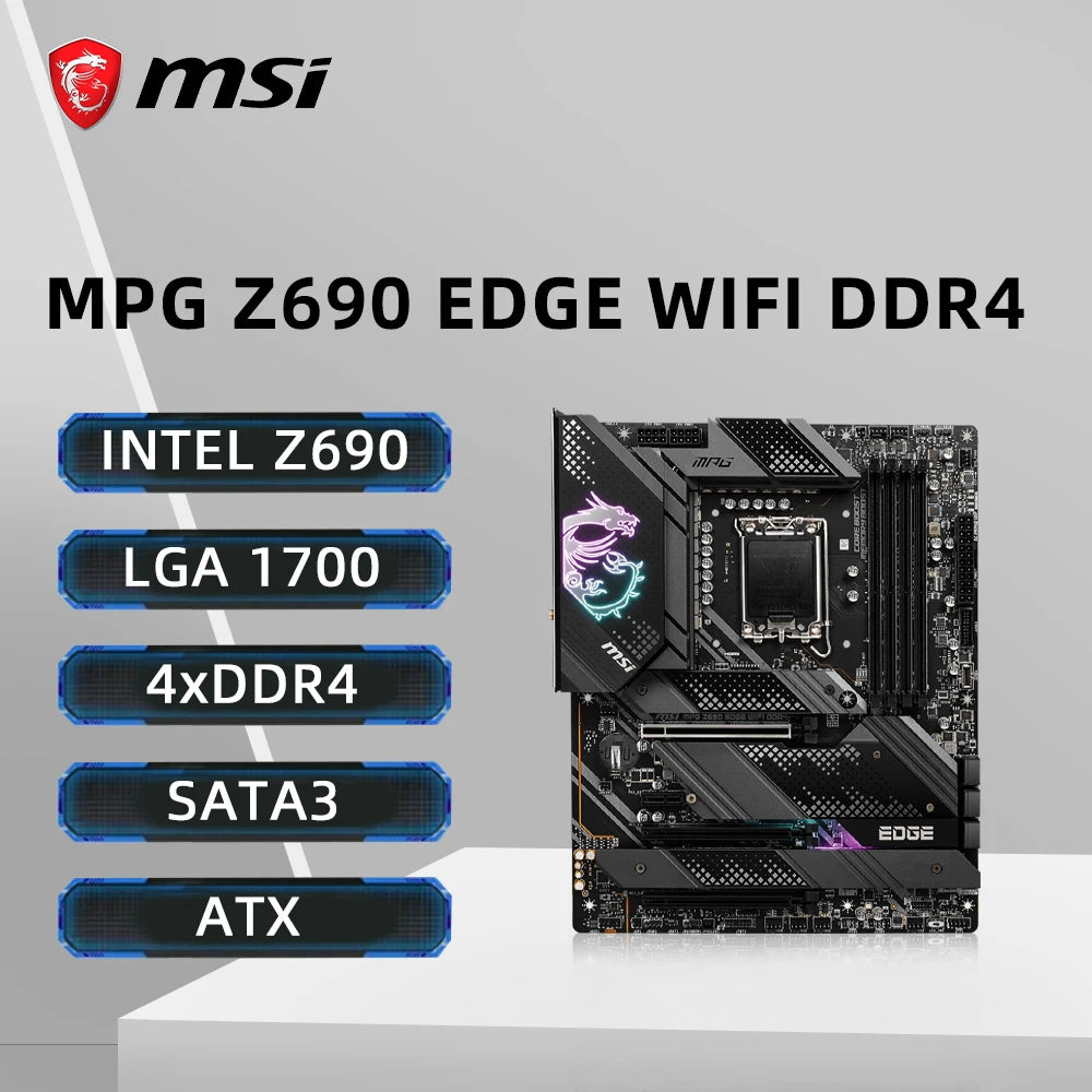 MSI MPG Z690 EDGE WIFI DDR4 Motherboard Support i9-14900KF i7-13700K i5-12400F i3-12100 CPU LGA 1700 Socket 4xM.2 PCIe 5.0 ATX