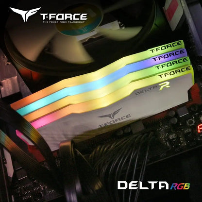 TEAMGROUP T-Force Delta RGB DDR4 8GB 16GB 3200MHz CL16 3600MHz CL18  Desktop Gaming Memory Ram - WHITE / BLACK