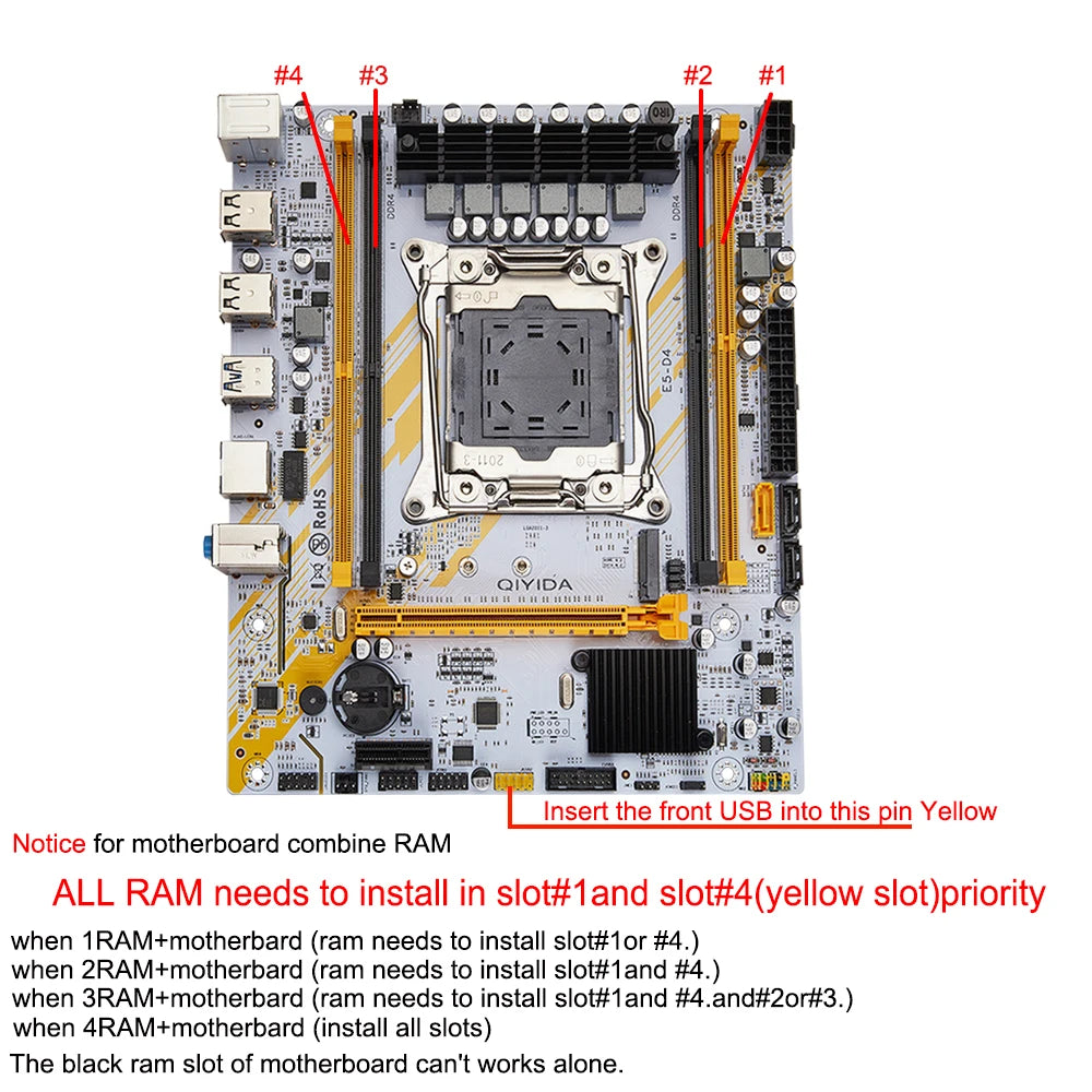 QIYIDA X99 Motherboard LGA 2011-3 Set Kit Xeon E5 2680 V4 CPU Processor 32G=2*16G DDR4 REG ECC RAM Memory NAME M.2