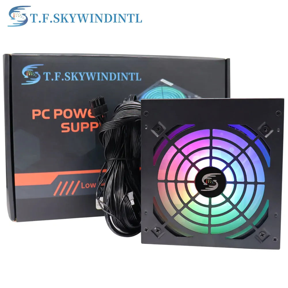 T.F.SKYWINDIN 500W PC PSU Power Supply unit Gaming Quiet 120mm rgb Fan 24pin 12V ATX Desktop computer Power Supply for BTC