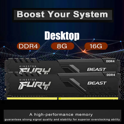 Memoria RAM DDR4 8GB 16GB 32GB 3200MHz 2666MHz 2400MHz Desktop Memory PC4-25600 21300 19200 288Pin UDIMM DDR4 RAM FURY BEAST