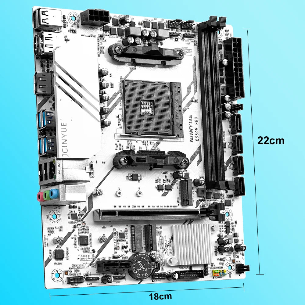 JGINYUE B550M PRO M-ATX motherboard For Computer Socket AM4 DDR4 64GB PCI-E 3.0 M.2 SATA III 4000(OC)MHz USB 3.2