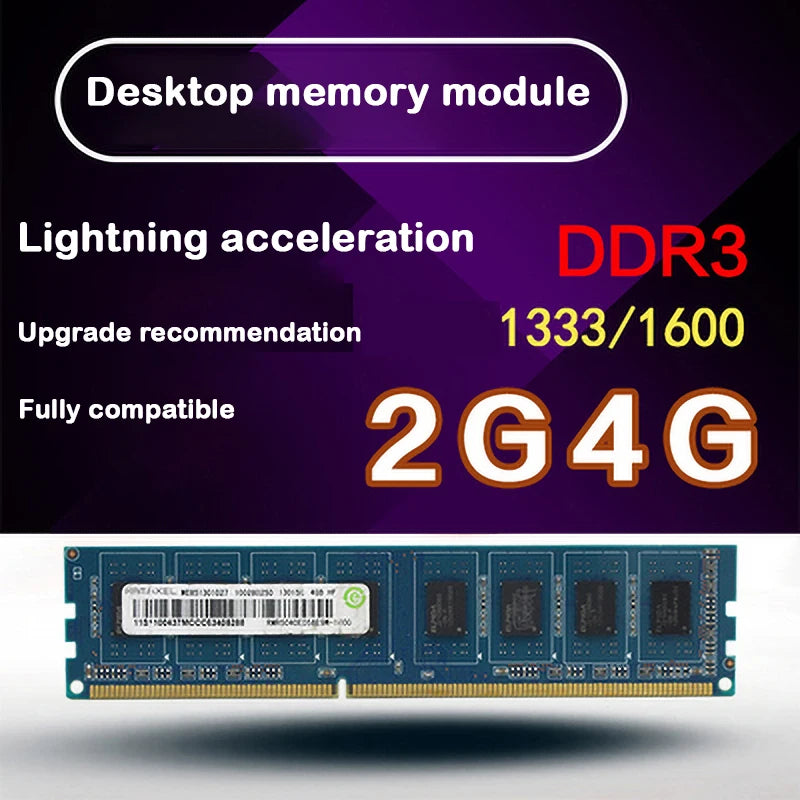 Used Disassembly DDR3 1333MHz 1600MHz 2G 4G PC3-10600/PC3-12800 memory for Desktop RAM,good quality!  Random brand