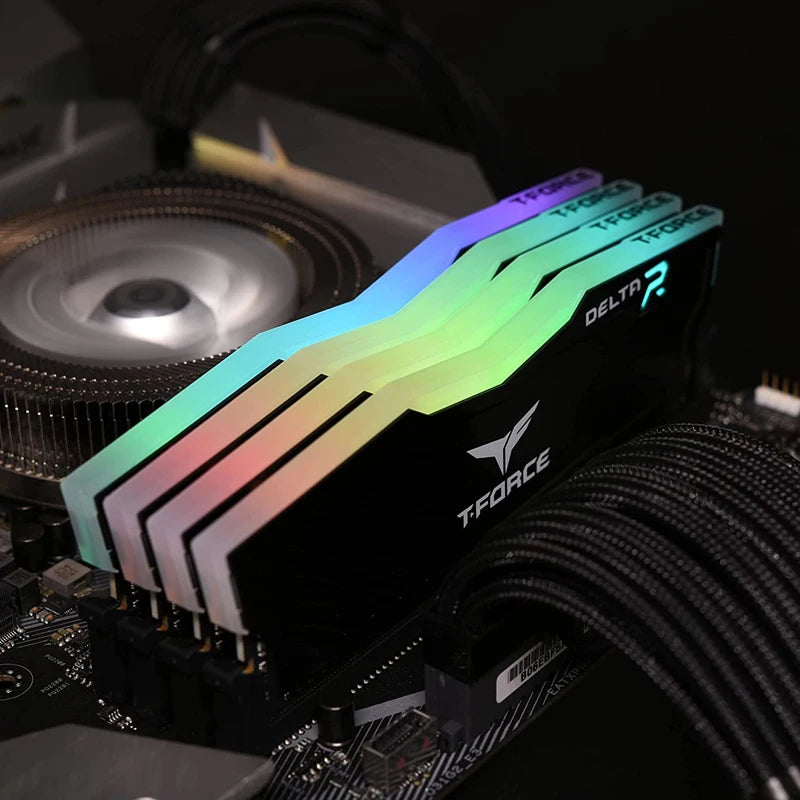 TEAMGROUP T-Force Delta RGB DDR4 8GB 16GB 3200MHz CL16 3600MHz CL18  Desktop Gaming Memory Ram - WHITE / BLACK