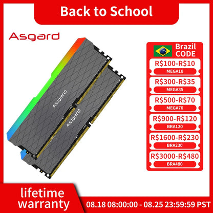 Asgard ddr4 ram memory 16GBx2 32G 3200MHz DIMM Memoria Ram ddr4 Desktop Ram 1.35V Asgard Loki ddr4 3200mhz memory