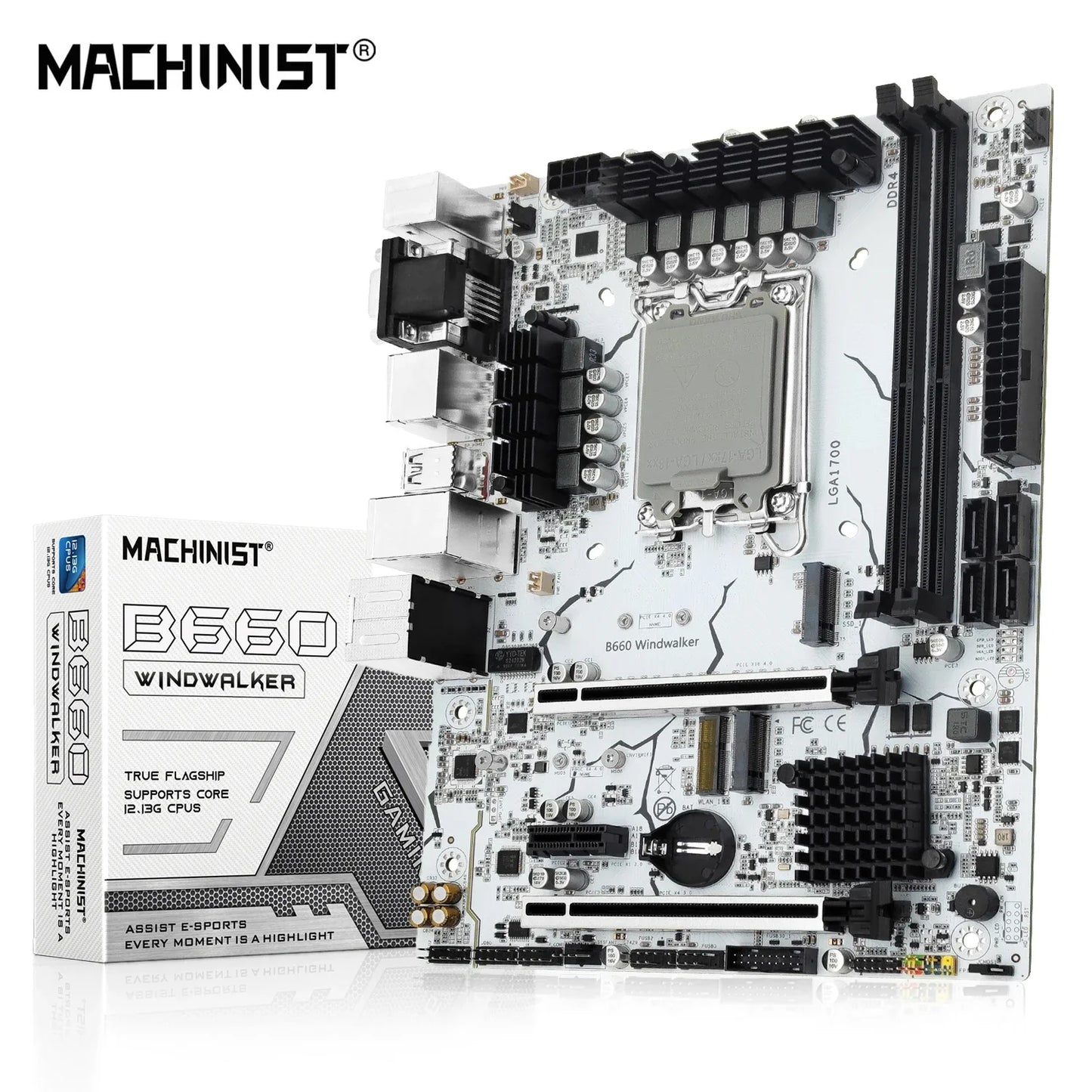 MACHINIST B660 Windwalker LGA 1700 Motherboard Support Intel Core 12 13 Gen CPU Processor DDR4 RAM Memonry NVME M.2 SATA3.0 WIFI