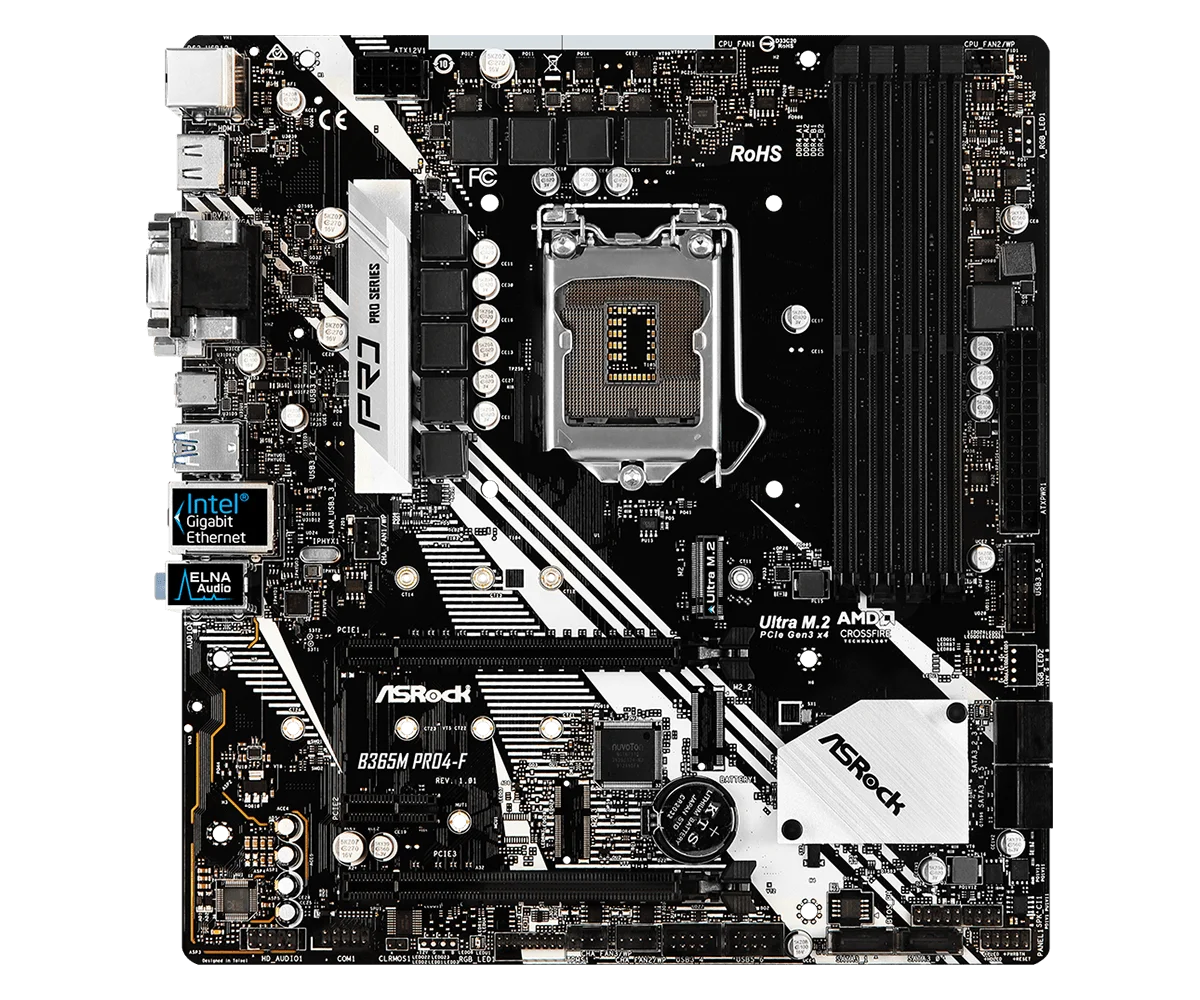 ASRock B365M Pro4-F Motherboard Intel B365 DDR4 LGA 1151 Supports i7-9700KF i5-9600 i5-8400 i3-8100 i9-9900K cpu