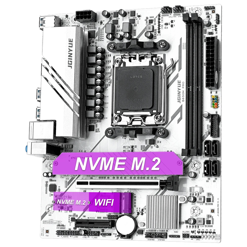 PRO B650M MATX AMD B650 DDR5 6000+MHz M.2 SATA USB3.2 64G Double Channel DDR5 Ryzen 7000/8000/9000 Serie Socket AM5 Motherboard